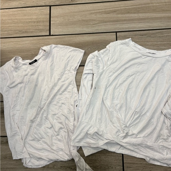 2 new white Terez tops with some light flaws. Girls size XL tie & cross fronts - Picture 1 of 9